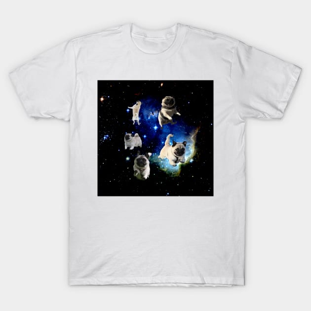 Space Pugs T-Shirt by James Mclean